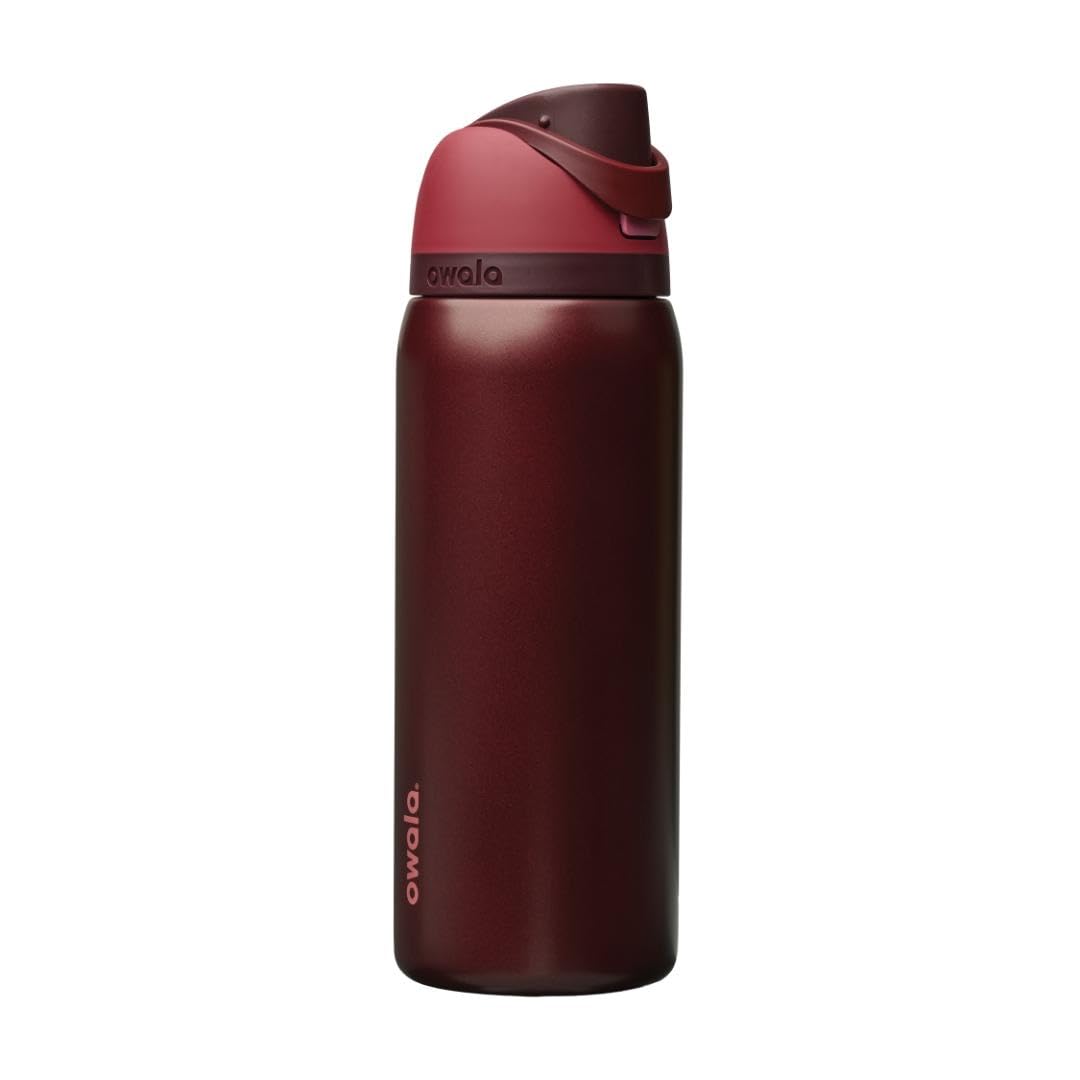 Owala FreeSip Insulated Stainless Steel Water Bottle with Straw for Sports and Travel, BPA-Free, 24 Ounce, Candy Store