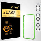 Ailun 3 pack screen and camera lens protectors for iPhone 17 Pro Max with installation frame, dynamic island compatible.
