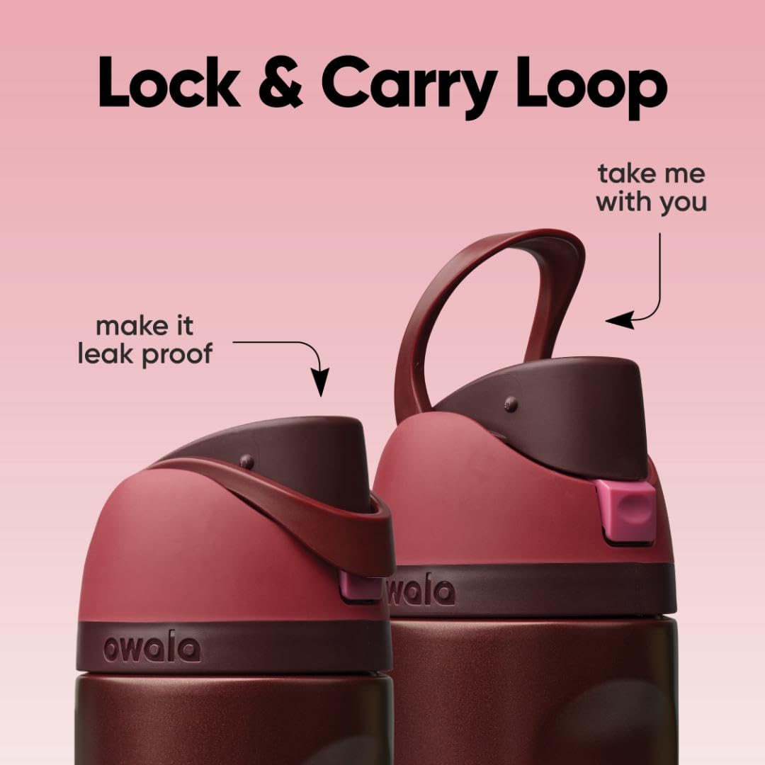 Owala FreeSip Insulated Stainless Steel Water Bottle with Straw for Sports and Travel, BPA-Free, 24 Ounce, Candy Store