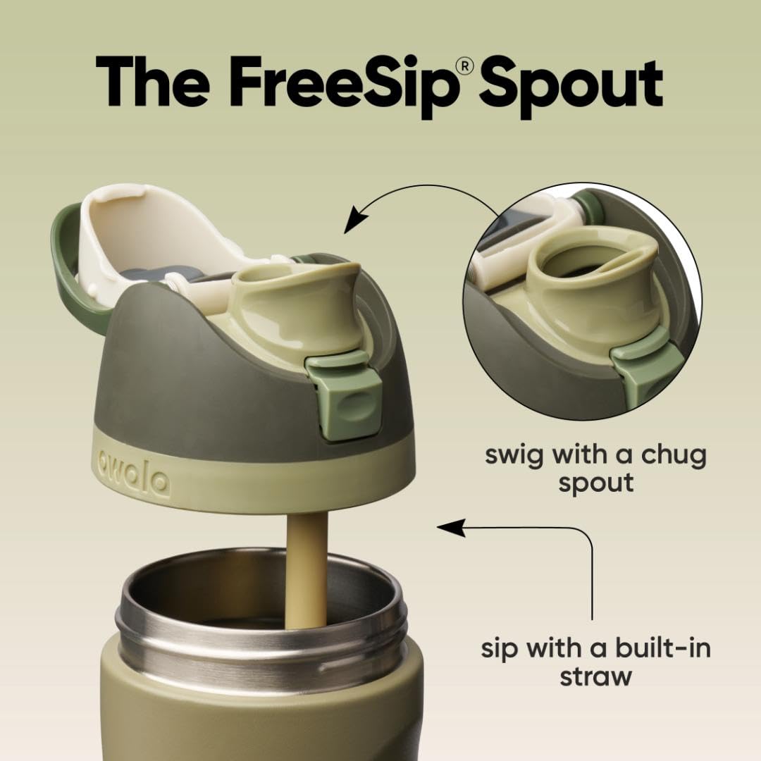 Owala FreeSip Insulated Stainless Steel Water Bottle with Straw for Sports and Travel, BPA-Free, 24 Ounce, Candy Store