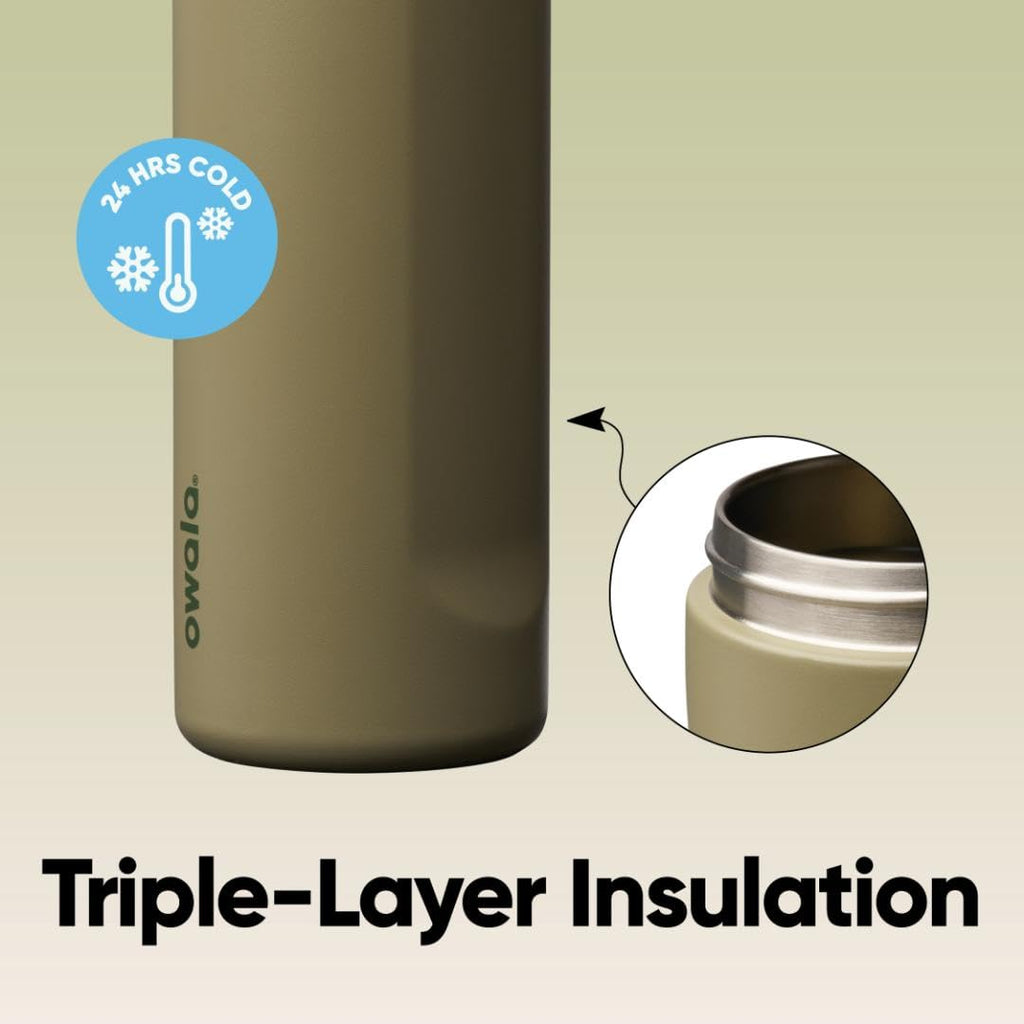 Owala FreeSip Insulated Stainless Steel Water Bottle with Straw for Sports and Travel, BPA-Free, 24 Ounce, Candy Store