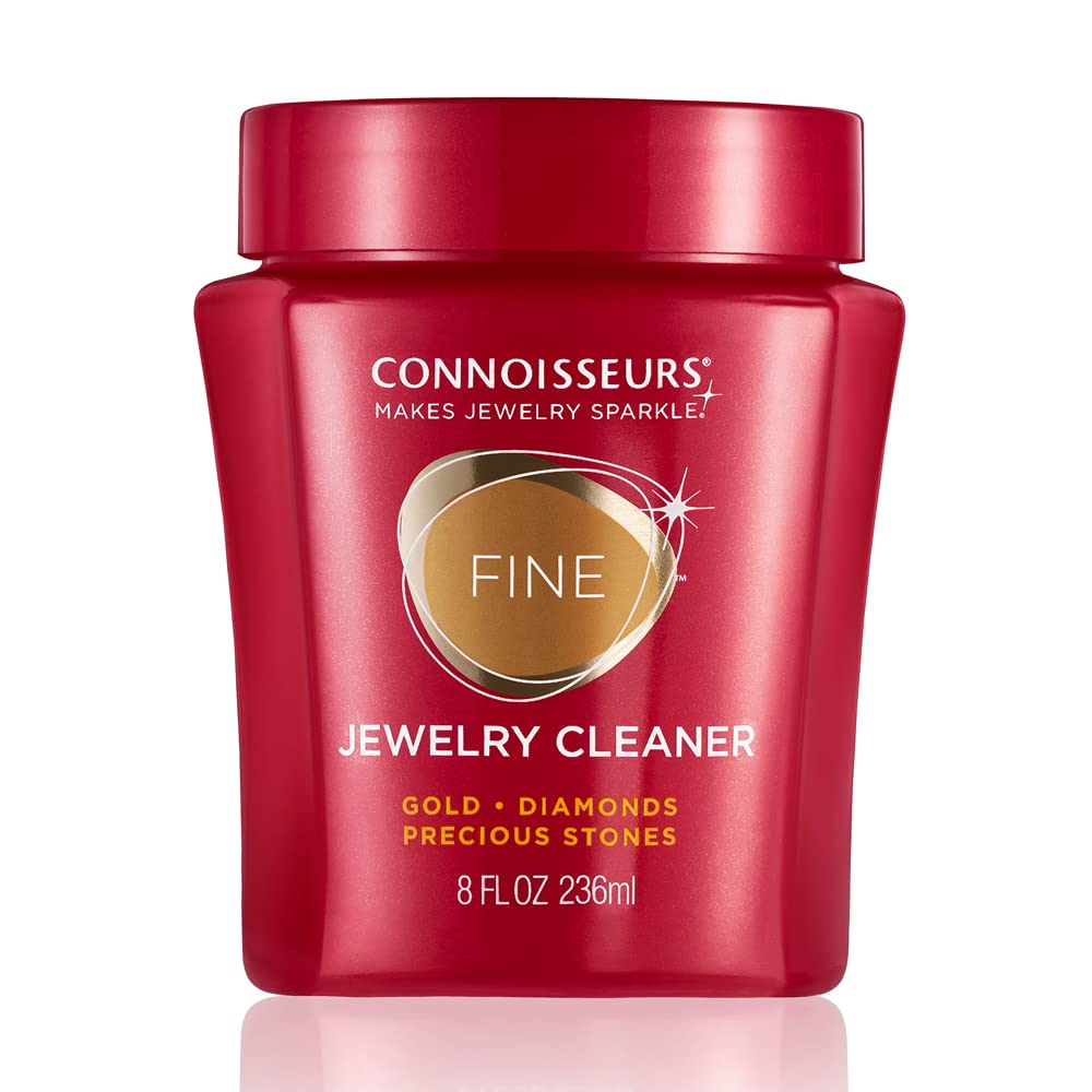 CONNOISSEURS Premium Edition Jewelry Cleaner 9.6oz bottle for fine, silver, or delicate jewelry on a white background.