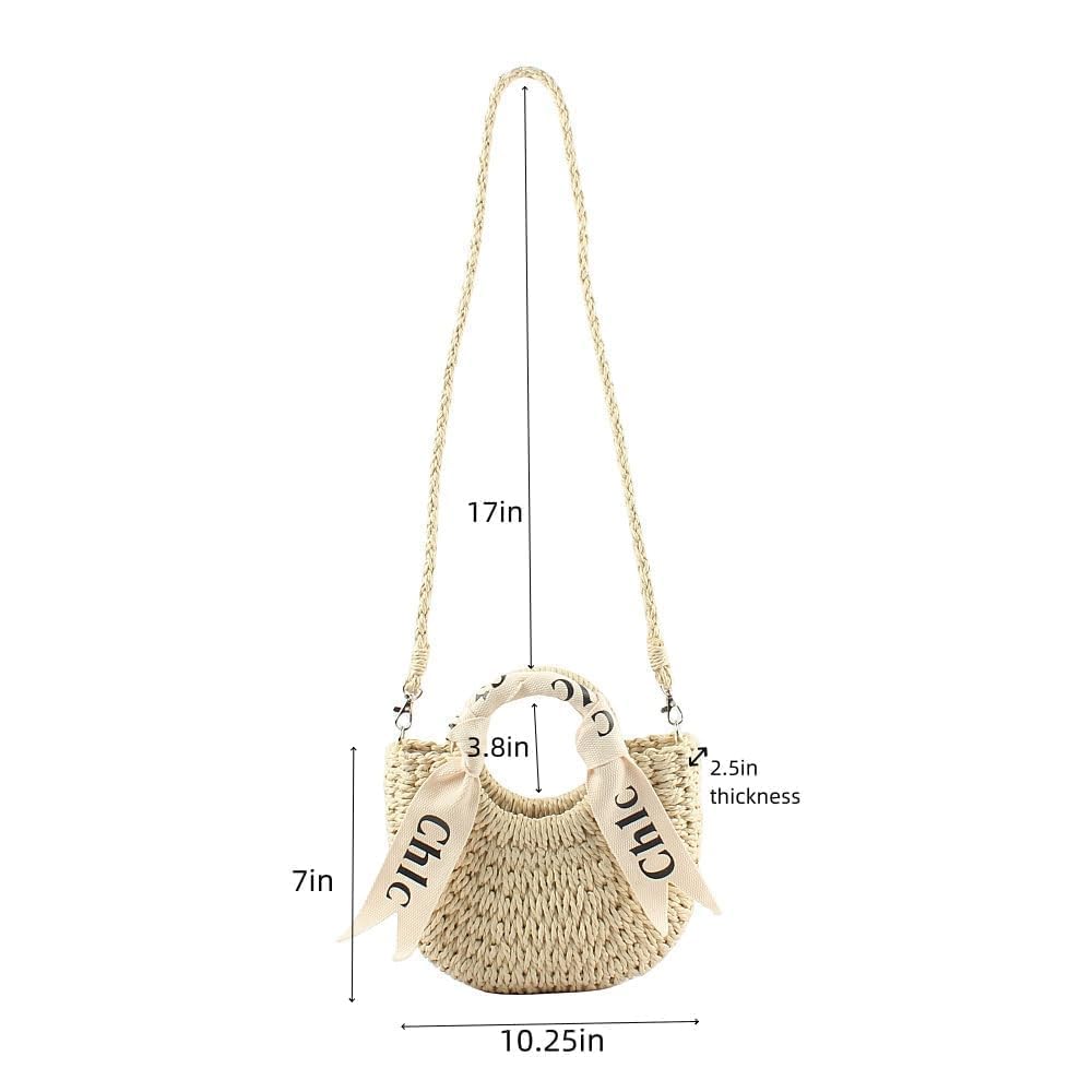 Eiyye off white woven tote purse, stylish women's shoulder handbag for summer beach outings.