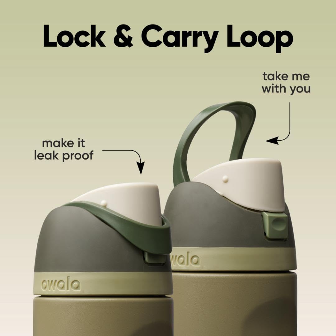 Owala FreeSip Insulated Stainless Steel Water Bottle with Straw for Sports and Travel, BPA-Free, 24 Ounce, Candy Store