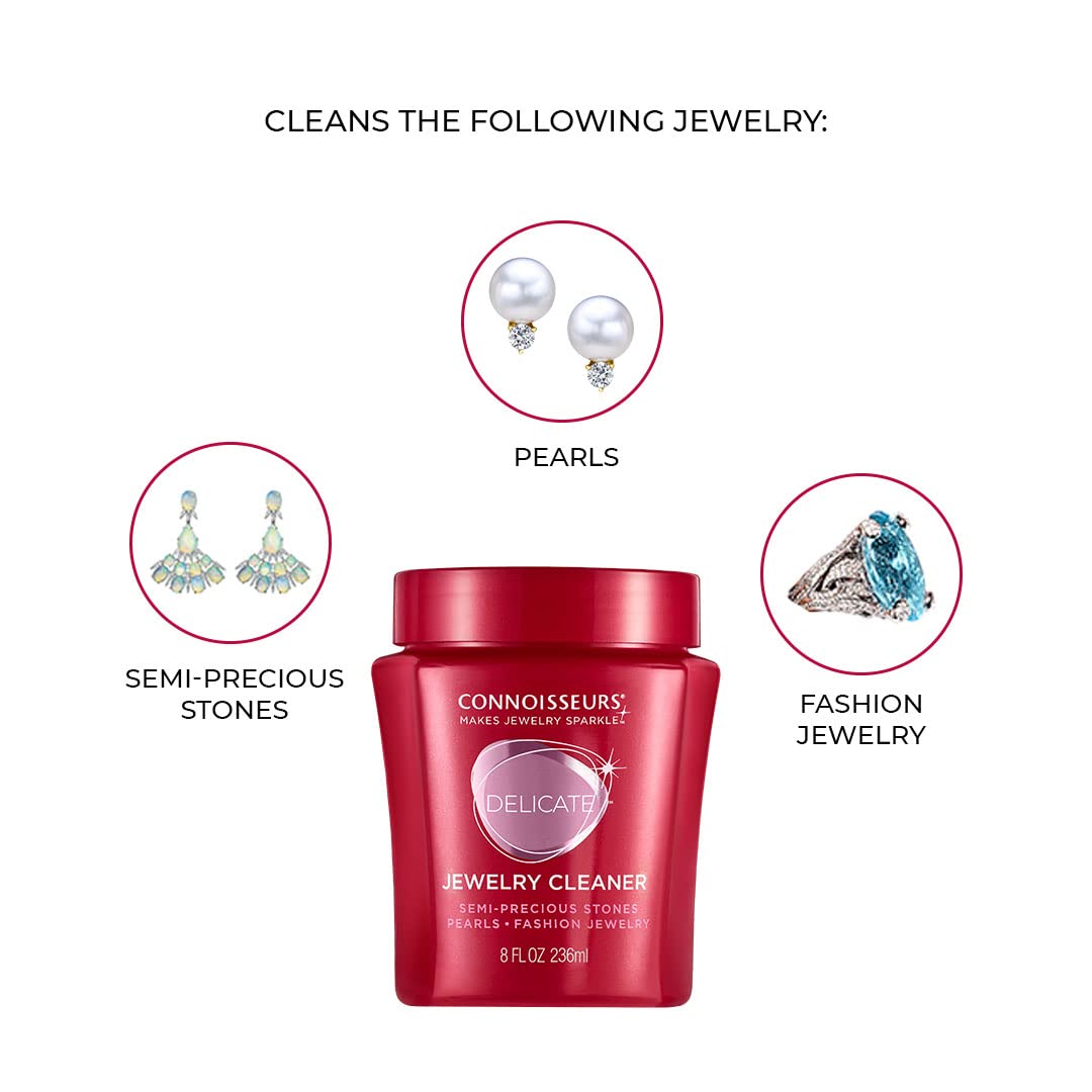 CONNOISSEURS Premium Edition Jewelry Cleaner 9.6oz bottle for fine, silver, and delicate jewelry cleaning solutions.