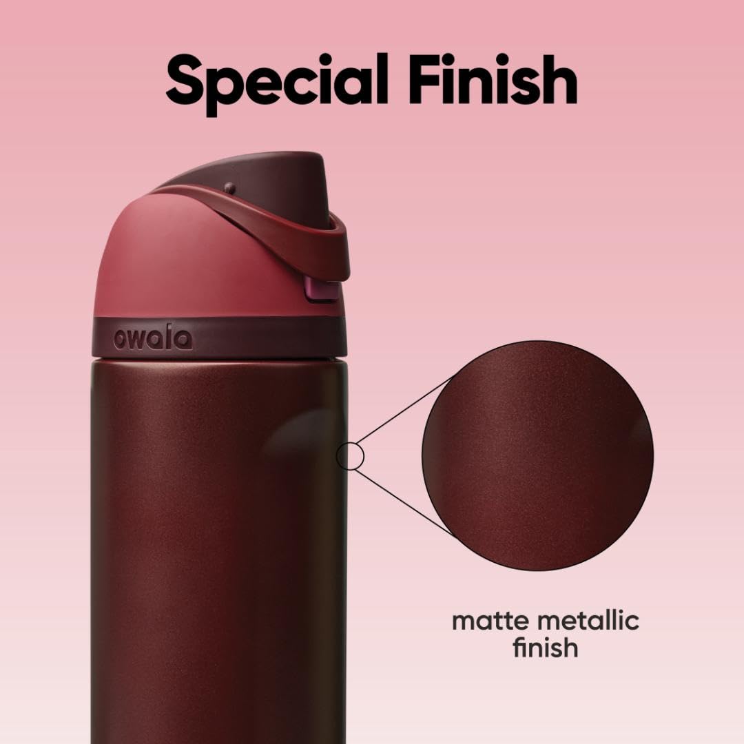 Owala FreeSip Insulated Stainless Steel Water Bottle with Straw for Sports and Travel, BPA-Free, 24 Ounce, Candy Store