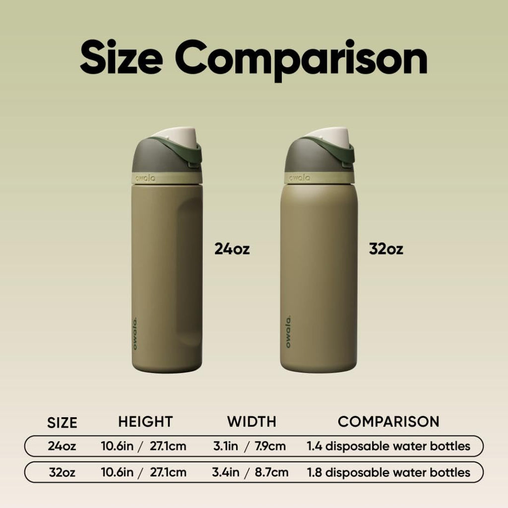 Owala FreeSip Insulated Stainless Steel Water Bottle with Straw for Sports and Travel, BPA-Free, 24 Ounce, Candy Store