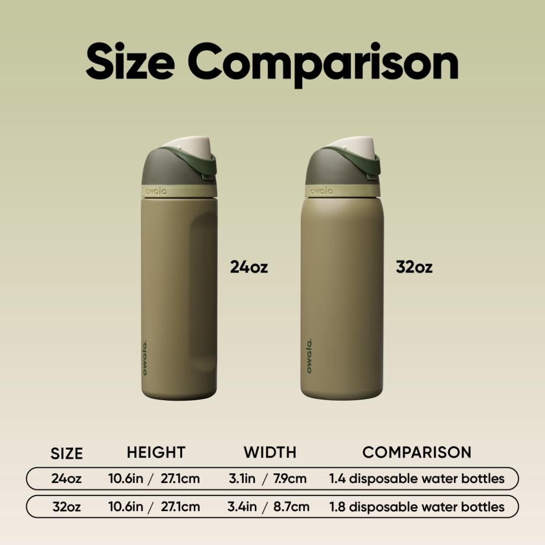 Owala FreeSip Insulated Stainless Steel Water Bottle with Straw for Sports and Travel, BPA-Free, 24 Ounce, Candy Store