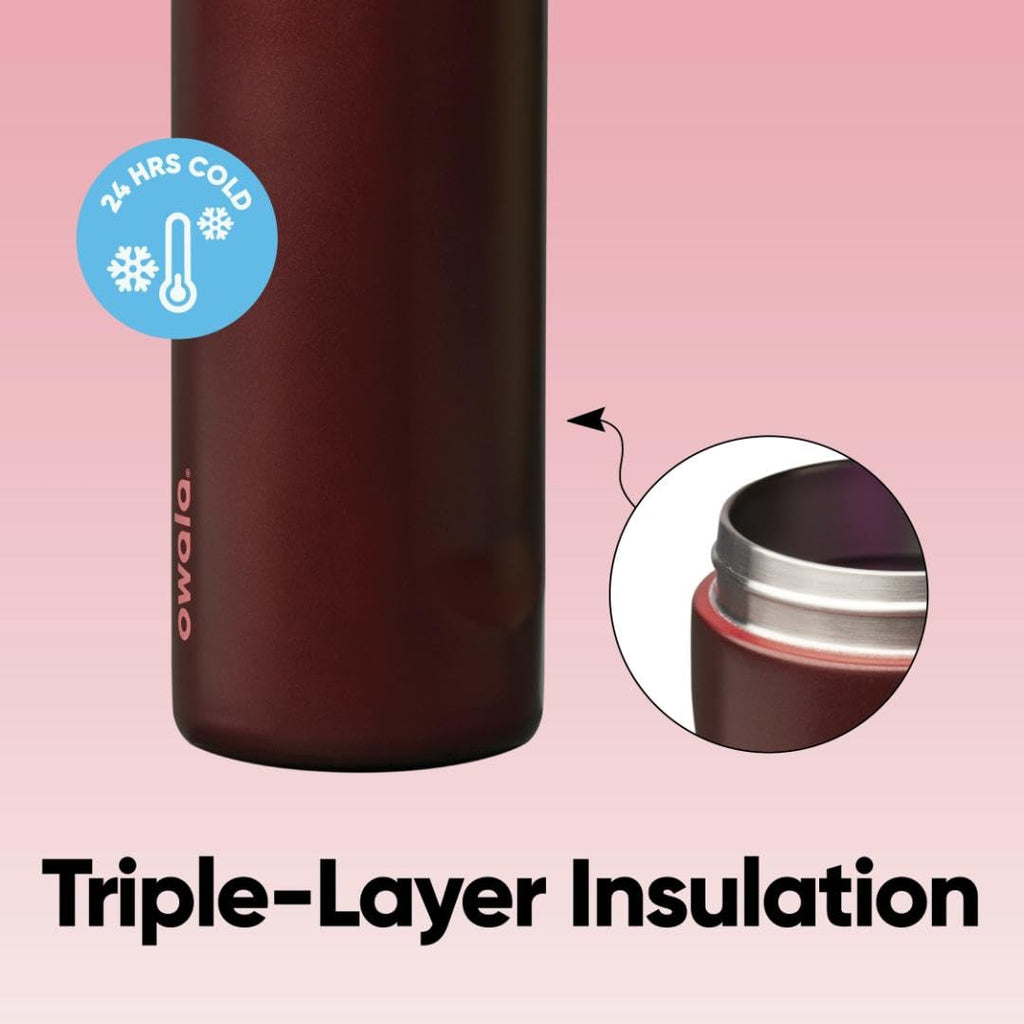 Owala FreeSip Insulated Stainless Steel Water Bottle with Straw for Sports and Travel, BPA-Free, 24 Ounce, Candy Store