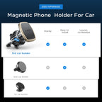 LISEN magnetic phone holder for car with upgraded clip and strong magnets, suitable for Galaxy S25 Ultra and 4-6.7 inch smartphones.