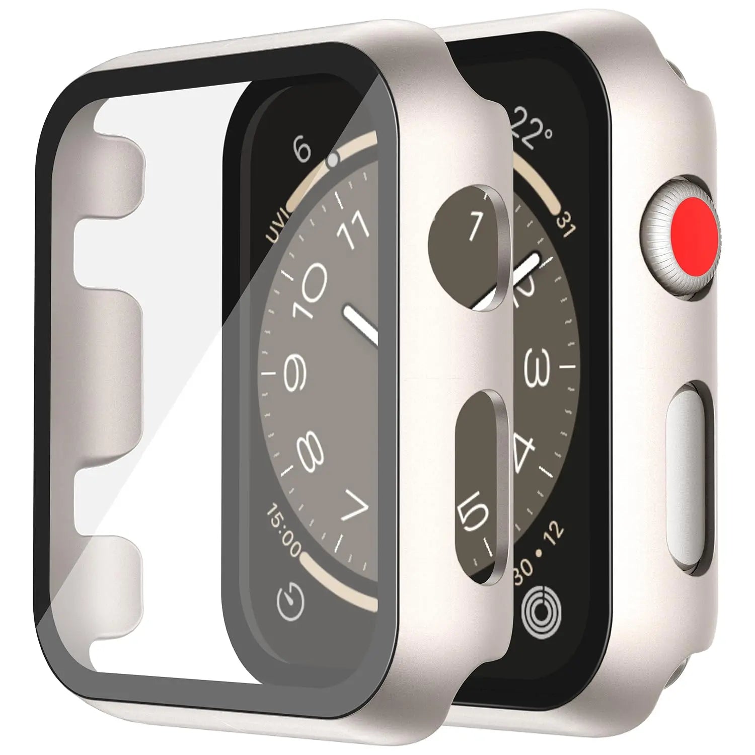 Misxi tempered glass case for Apple Watch Series 11 and 10, black, fits 46mm, protects screen with durable cover.