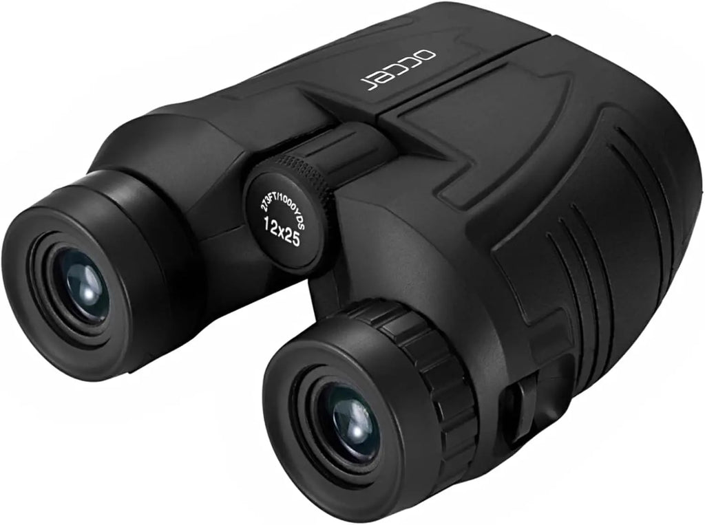 Occer 12x25 compact binoculars with large eyepiece, waterproof design, ideal for bird watching and outdoor activities.
