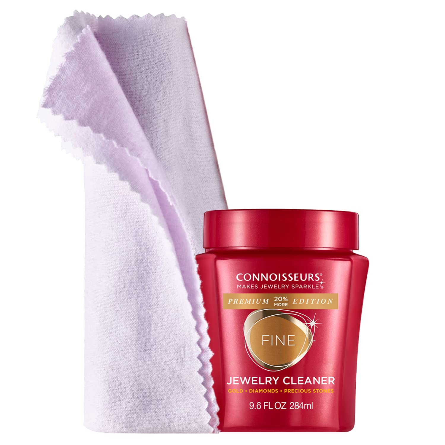 CONNOISSEURS Premium Edition Jewelry Cleaner 9.6oz bottle for fine, silver, and delicate jewelry cleaning.