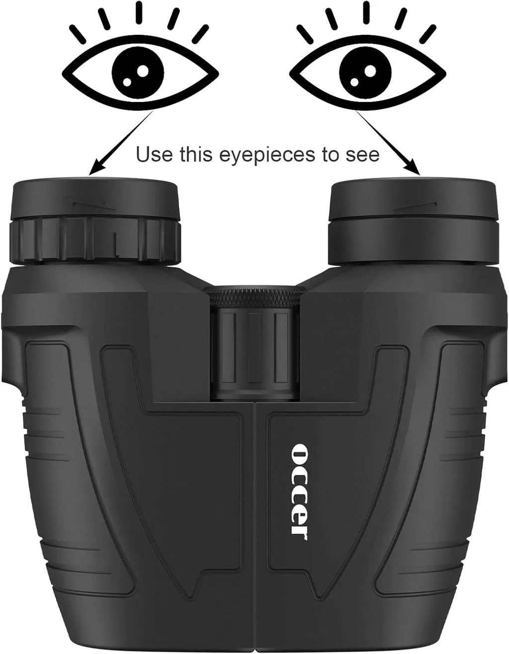 Occer 12x25 compact binoculars with large eyepiece, waterproof design, ideal for bird watching and outdoor activities.