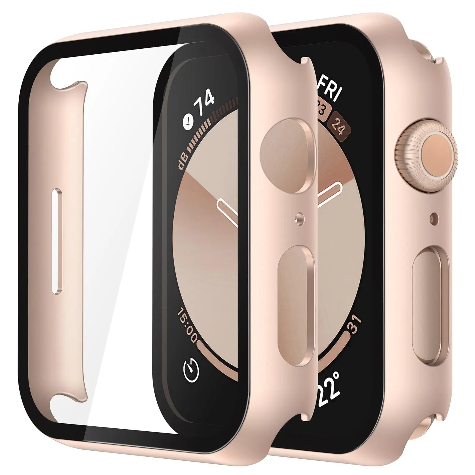Misxi tempered glass case for Apple Watch Series 11 and 10, 46mm, black screen protector cover displayed on watch.