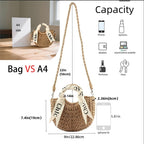 Eiyye off white woven straw beach bag, stylish shoulder handbag with a spacious tote design for summer outings.