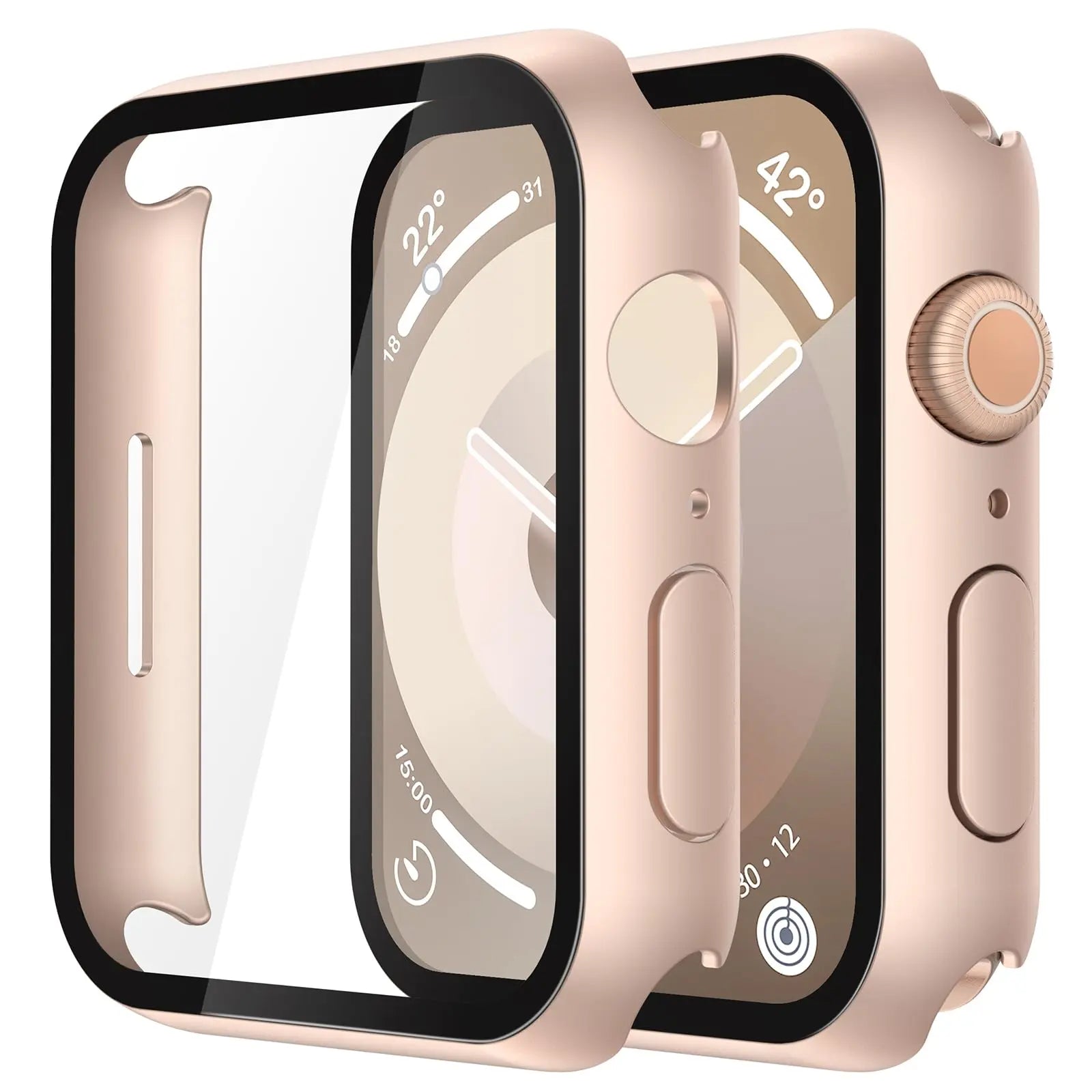 Misxi tempered glass case for Apple Watch Series 11 and 10, black screen protector cover for 46mm iWatch.