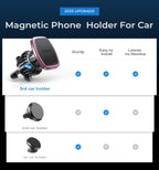 LISEN magnetic phone holder for car with upgraded clip and strong magnets, holding a Galaxy S25 Ultra smartphone.
