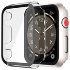 Black tempered glass case and screen protector for Apple Watch Series 11 and 10, 46mm by Misxi.