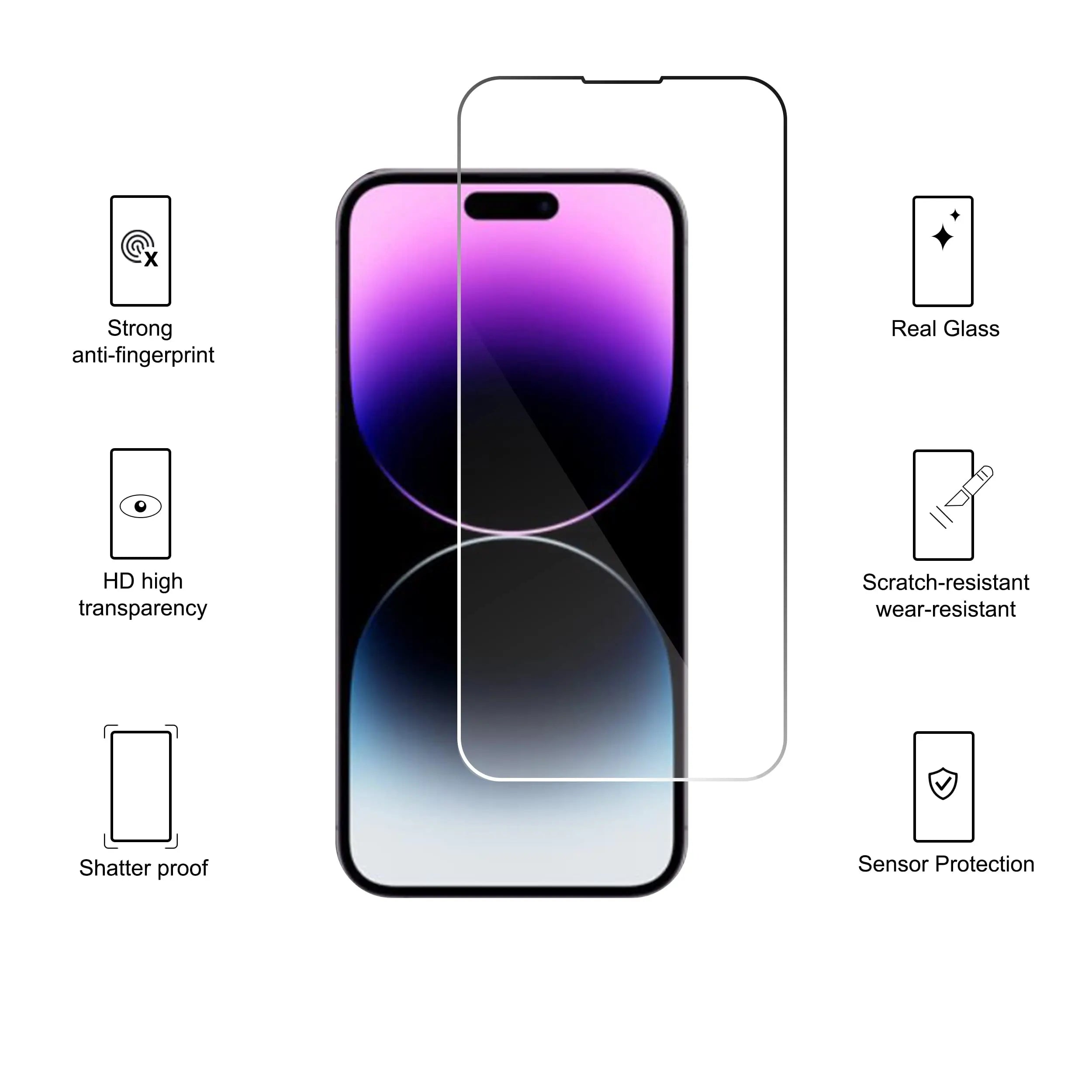 Ailun tempered glass screen protector for iPhone 15, 16, and 15 Pro, 3-pack, case-friendly, dynamic island compatible.