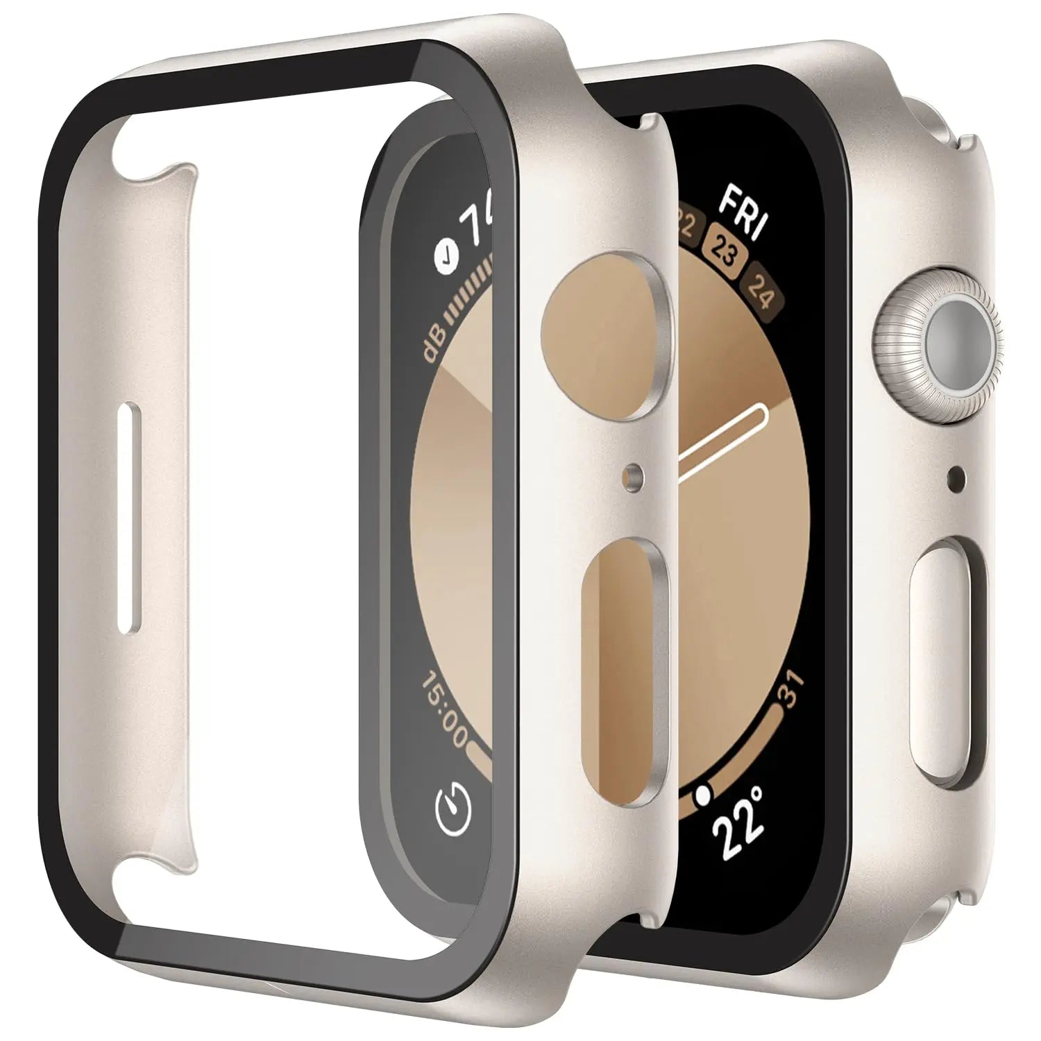 Black tempered glass case and screen protector for Apple Watch Series 11 and 10, 46mm by Misxi.