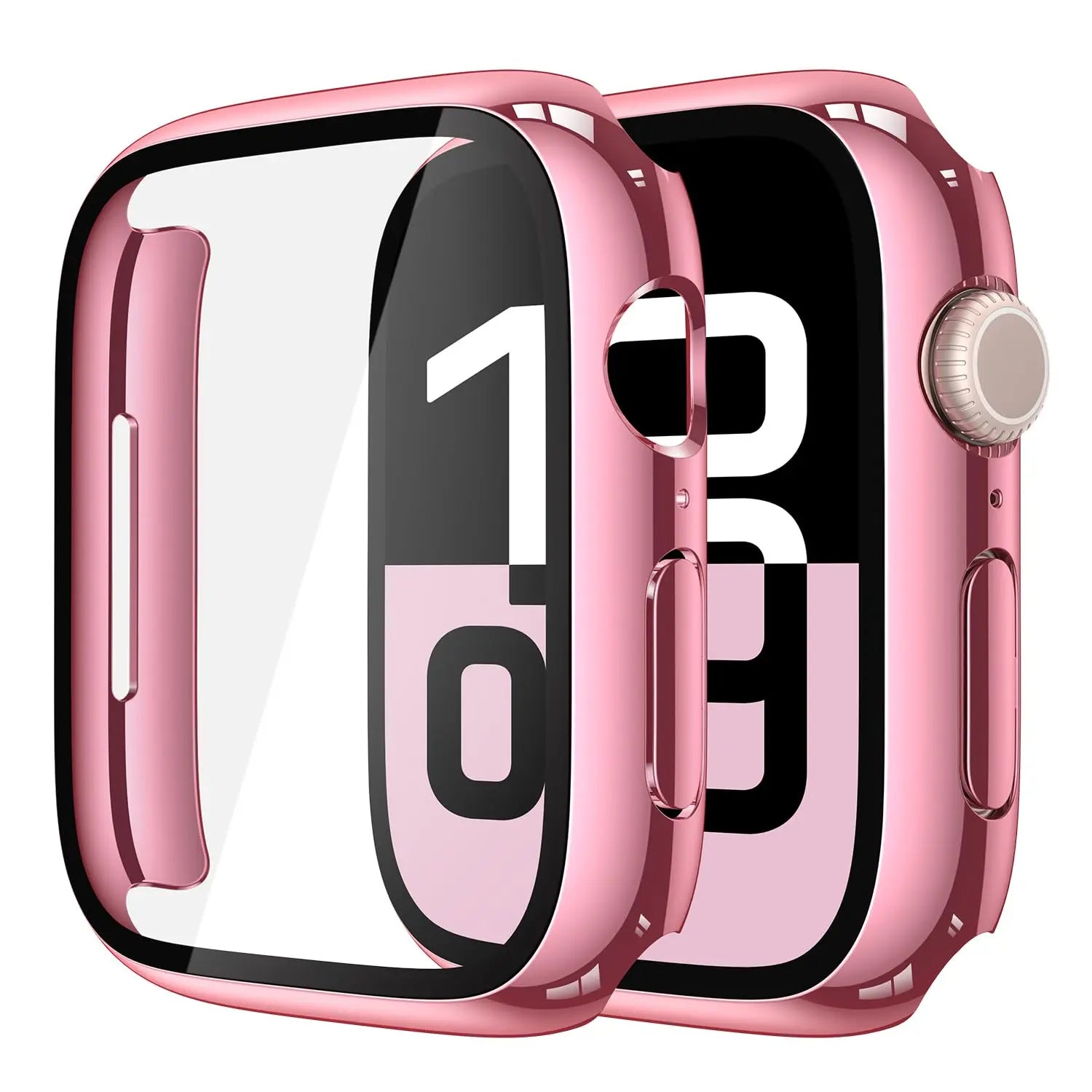 Misxi tempered glass case for Apple Watch Series 11 and 10, 46mm, in black, showcasing full screen protection design.