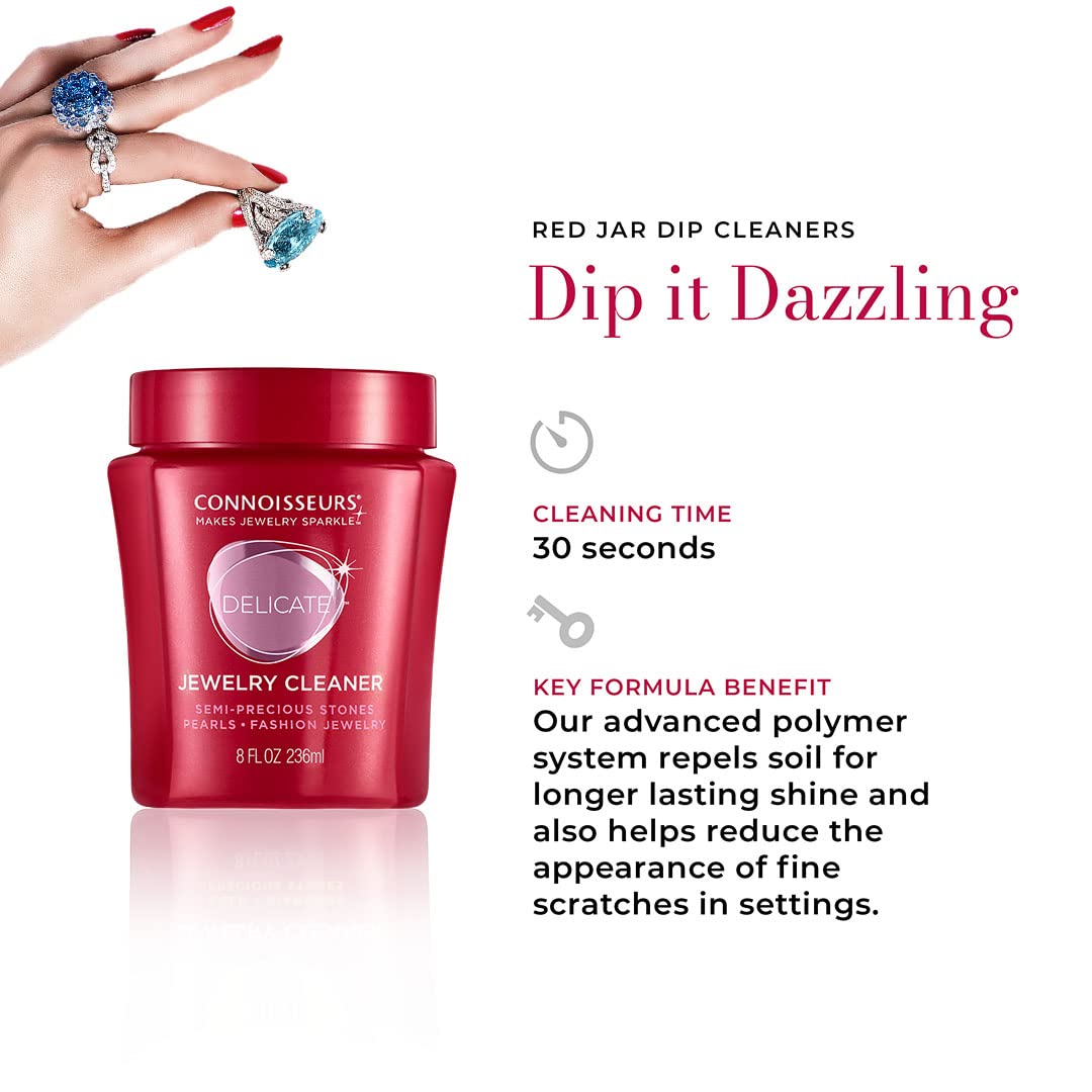 CONNOISSEURS Premium Edition Jewelry Cleaner 9.6oz bottle for fine, silver, and delicate jewelry cleaning.