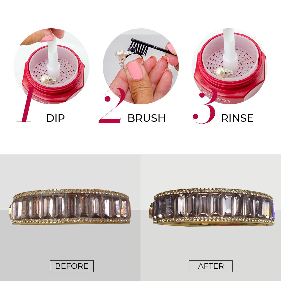 CONNOISSEURS Premium Edition 9.6oz Jewelry Cleaner bottle with label, suitable for fine, silver, or delicate jewelry.