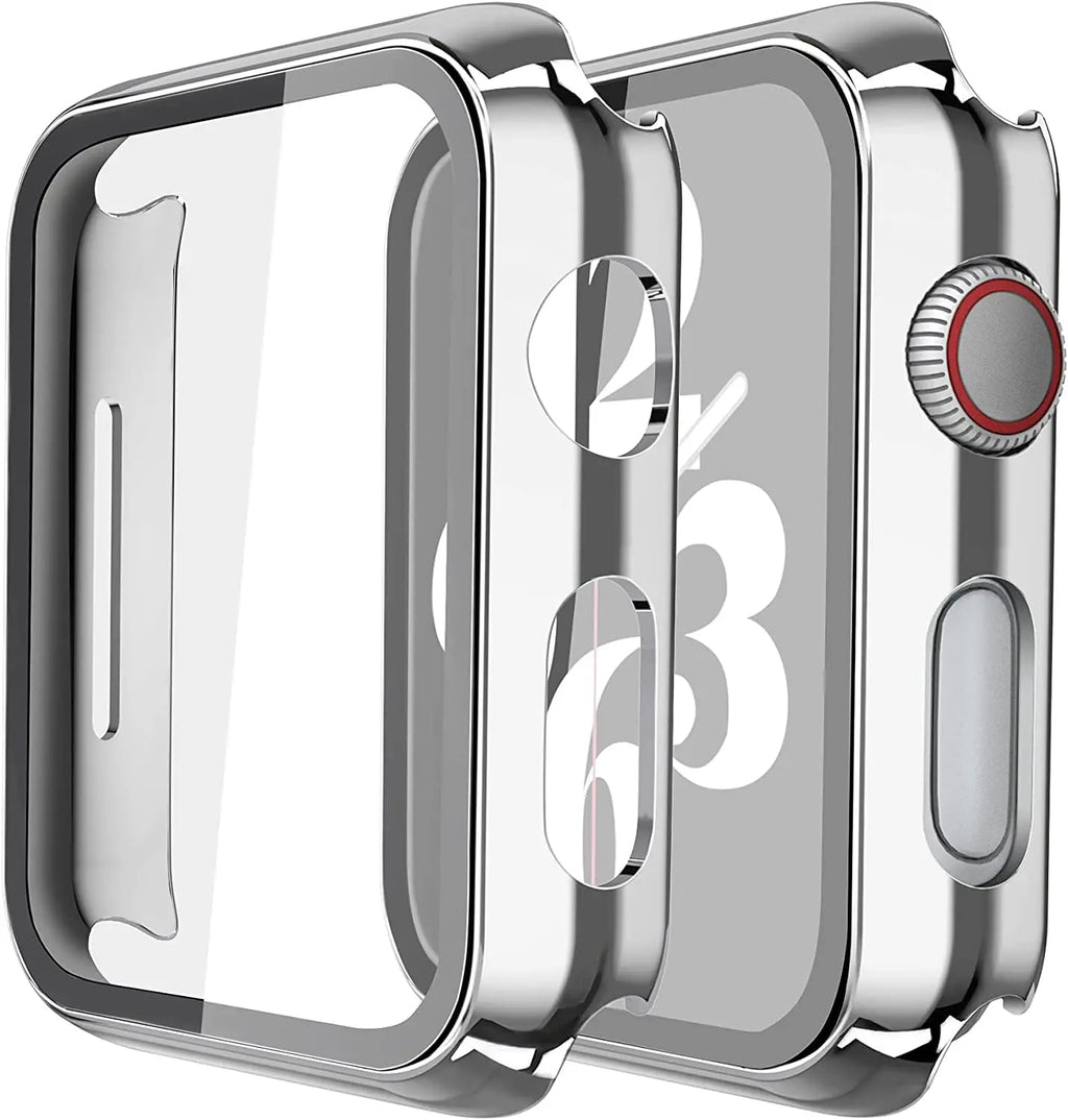 Misxi tempered glass case for Apple Watch Series 11 and 10, black, 46mm, showcasing screen protection features.
