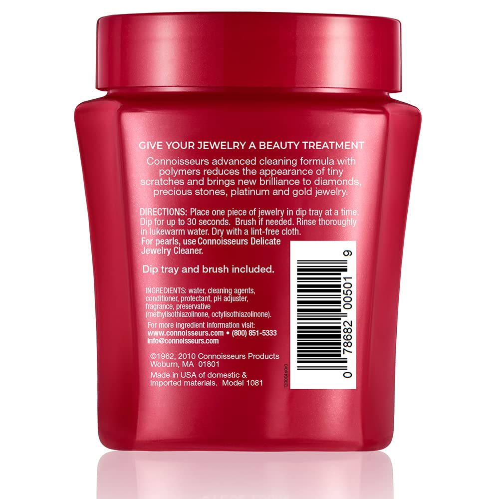 CONNOISSEURS Premium Edition Jewelry Cleaner 9.6oz bottle, designed for cleaning fine, silver, and delicate jewelry.