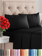 CGK Unlimited white queen sheet set with deep pockets, soft fabric, and wrinkle-free design for comfortable sleep.