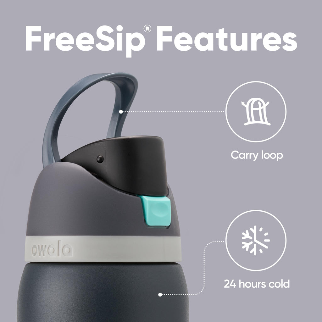 Owala FreeSip Insulated Stainless Steel Water Bottle with Straw for Sports and Travel, BPA-Free, 24 Ounce, Candy Store