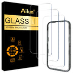 Ailun tempered glass screen protector for iPhone 15/16, 3 pack, 6.1 inch, dynamic island compatible, case friendly.
