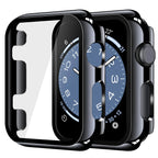 Misxi tempered glass case for Apple Watch Series 11 and 10, 46mm, in black, offering screen protection and a sleek design.