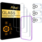 Ailun 3 pack screen protector and camera lens protectors for iPhone 17 Pro Max with installation frame, case-friendly design.