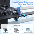 Blukar car phone holder mount with metal hook clip for air vent, featuring 360° rotation and one-button release for smartphones.