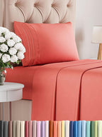 CGK Unlimited white queen sheet set featuring soft, breathable fabric and deep pockets for a comfortable fit.