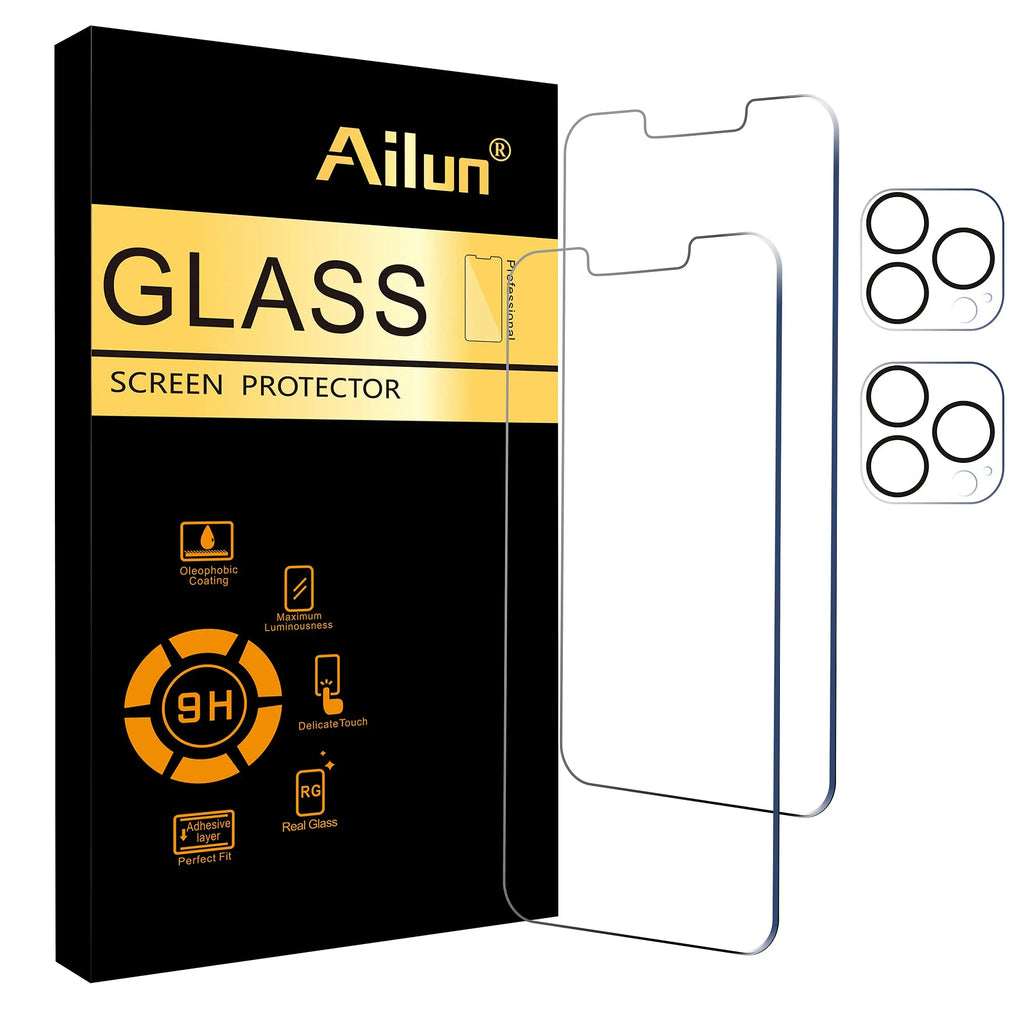 Ailun 3 pack screen protector and camera lens protectors for iPhone 17 Pro Max with installation frame, dynamic island compatible.