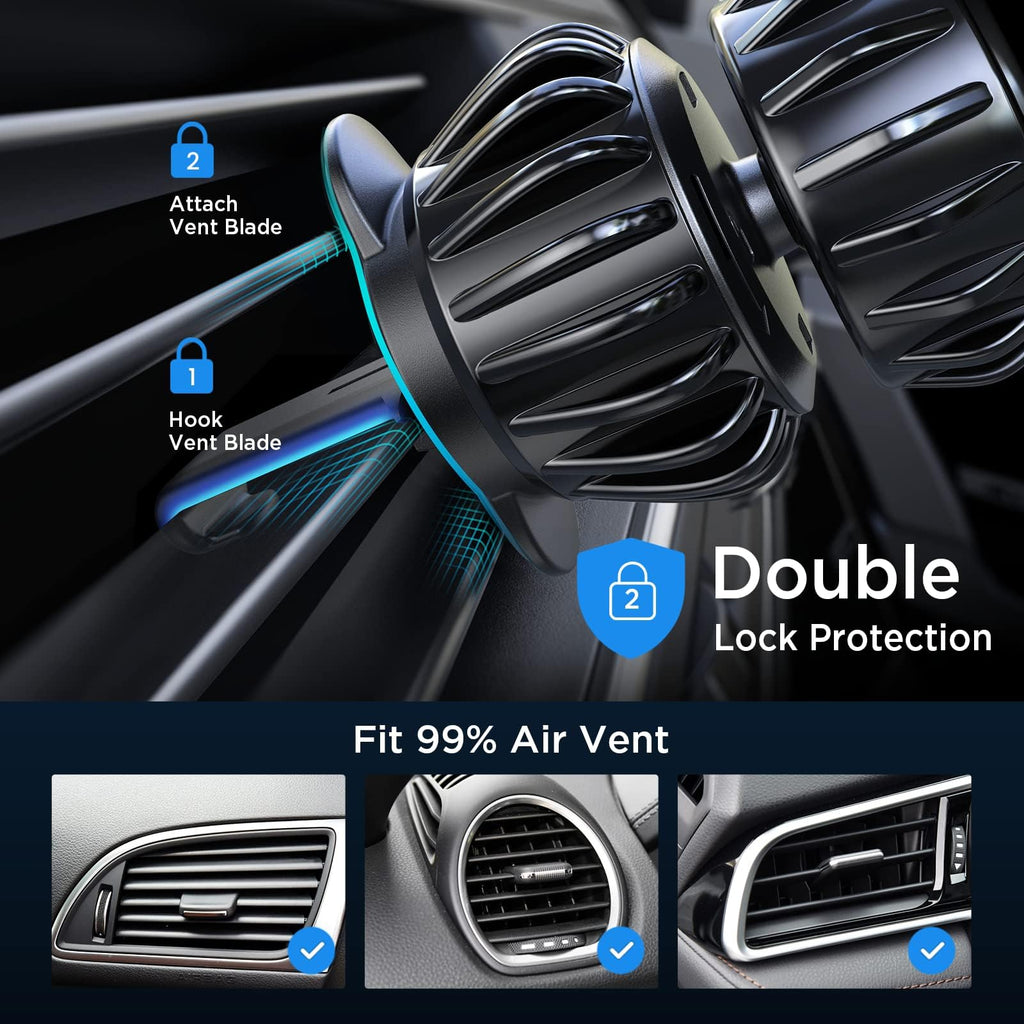 LISEN magnetic phone holder for car, featuring strong magnets and clip, compatible with Galaxy S25 Ultra and 6.7-inch smartphones.