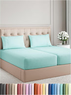 CGK Unlimited white queen sheet set with deep pockets, showcasing soft, breathable, and wrinkle-free fabric.