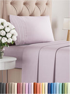 CGK Unlimited white queen sheet set featuring soft, breathable fabric with deep pockets for a comfortable sleep experience.