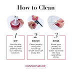 CONNOISSEURS Premium Edition Jewelry Cleaner 9.6oz bottle for fine, silver, and delicate jewelry cleaning solutions.