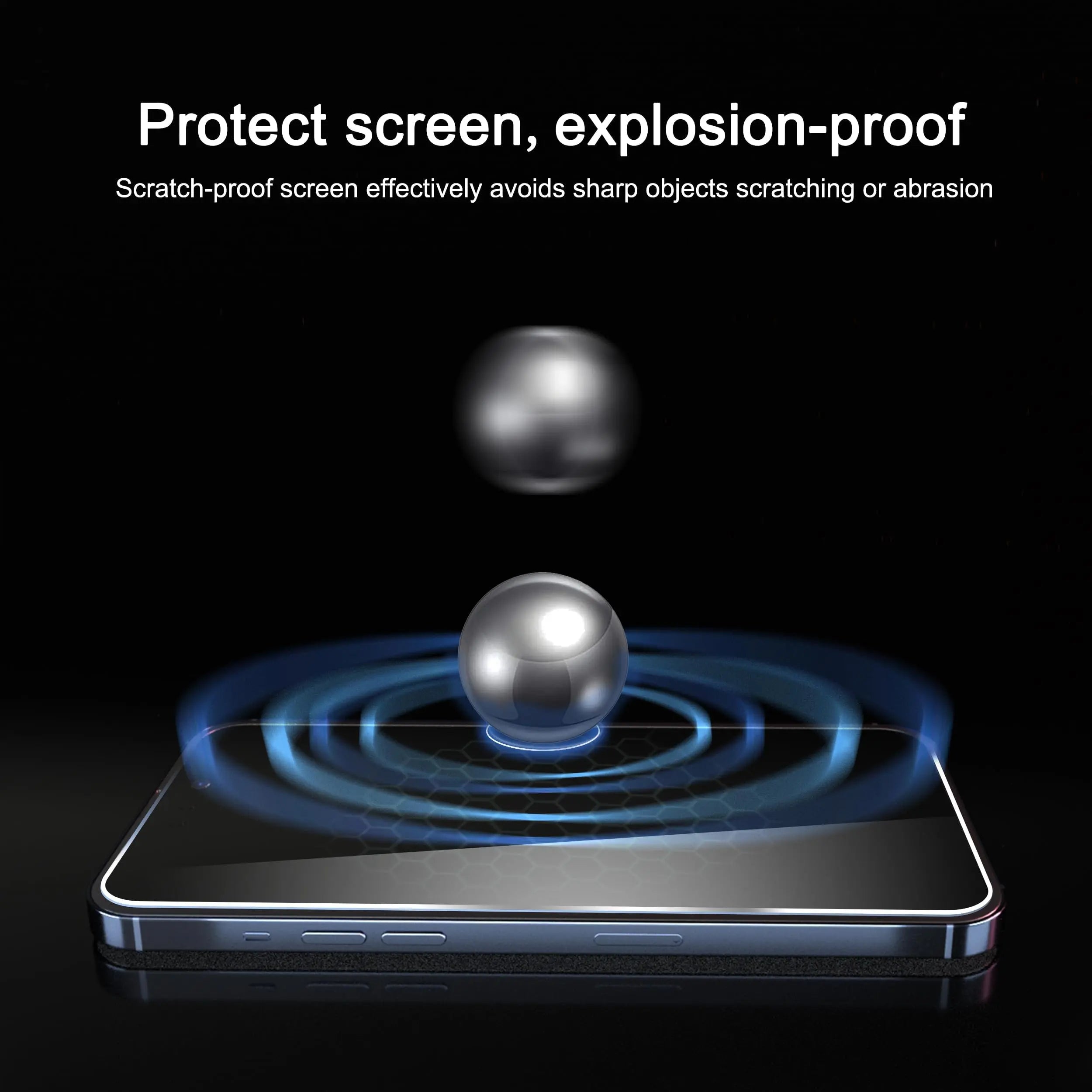 Ailun 3 pack screen and camera lens protectors for iPhone 17 Pro Max with installation frame, dynamic island compatible.