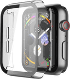 Misxi tempered glass case for Apple Watch Series 10 and 11, black, 46mm, showing a protective screen cover.