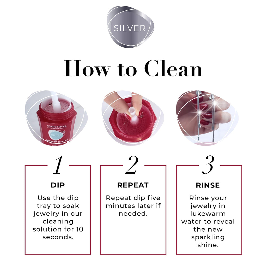 CONNOISSEURS Premium Edition Jewelry Cleaner 9.6oz bottle, suitable for fine, silver, and delicate jewelry care.