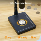 Elikliv LCD digital coin microscope with 1000x magnification, 8 LED lights, and 4.3-inch display for detailed viewing.