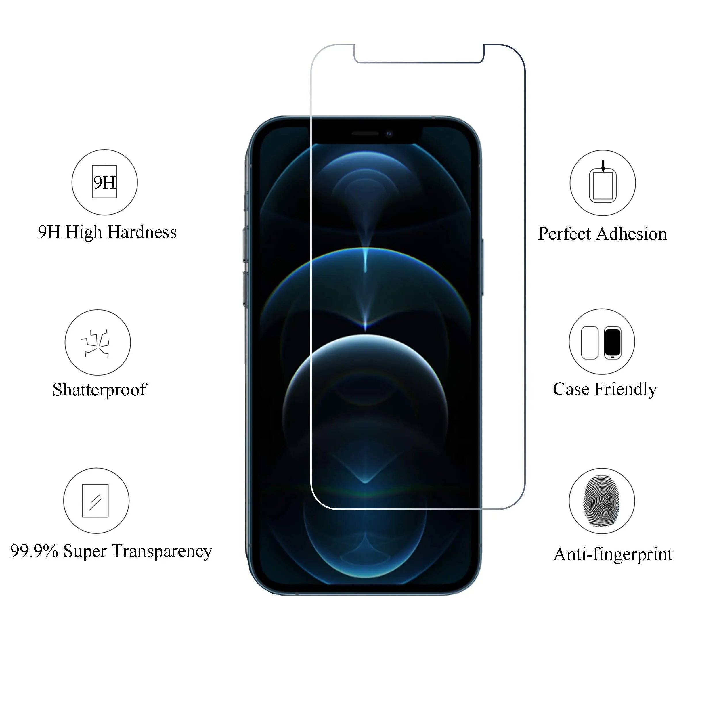 Ailun tempered glass screen protectors for iPhone 15/16, 3-pack, 6.1 inch, case-friendly, Dynamic Island compatible.