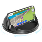 Loncaster car phone holder in black, silicone pad for secure mounting on dashboards, compatible with smartphones and GPS devices.