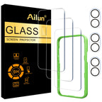 Ailun 3 pack screen protector and camera lens protector for iPhone 17 Pro Max with installation frame, case friendly design.