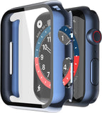 Misxi tempered glass case in black for Apple Watch Series 11 and 10, 46mm, showing full coverage screen protection.